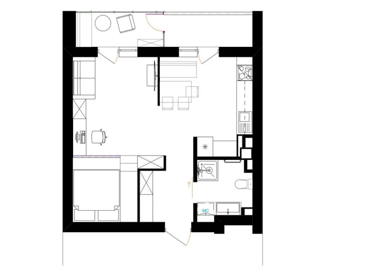Квартира 1-кімн. продаж Київ, Голосеевский – 18.1 м²