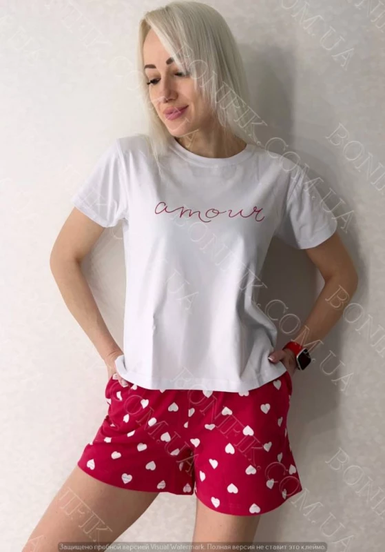 Женский комплект пижамы (футболка+шорты) Amour (арт. LPK 2970/37/01)