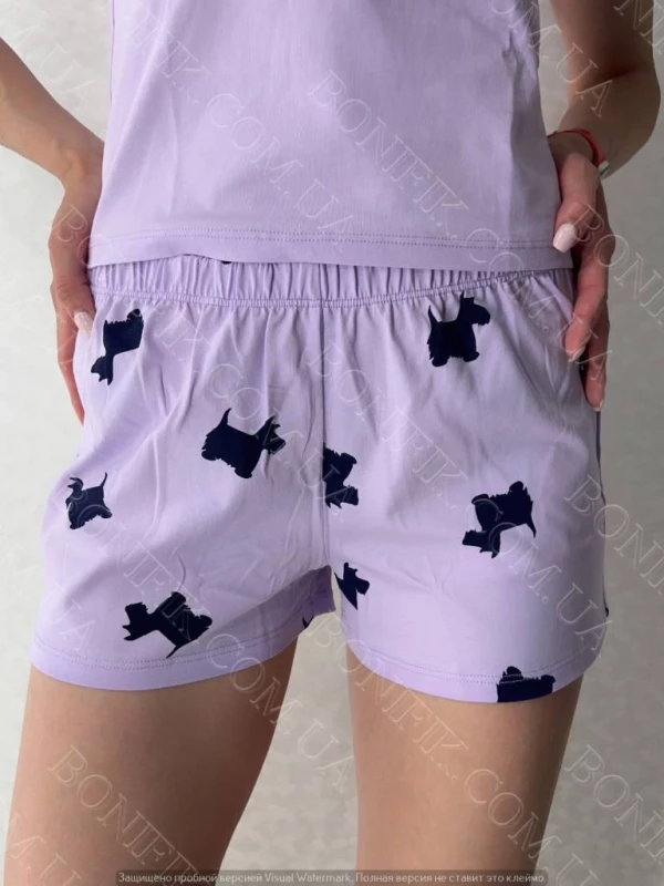 Женский комплект (футболка+шорты) Lavender Puppies (12062) (арт. 1759), Кривой Рог — 3/6