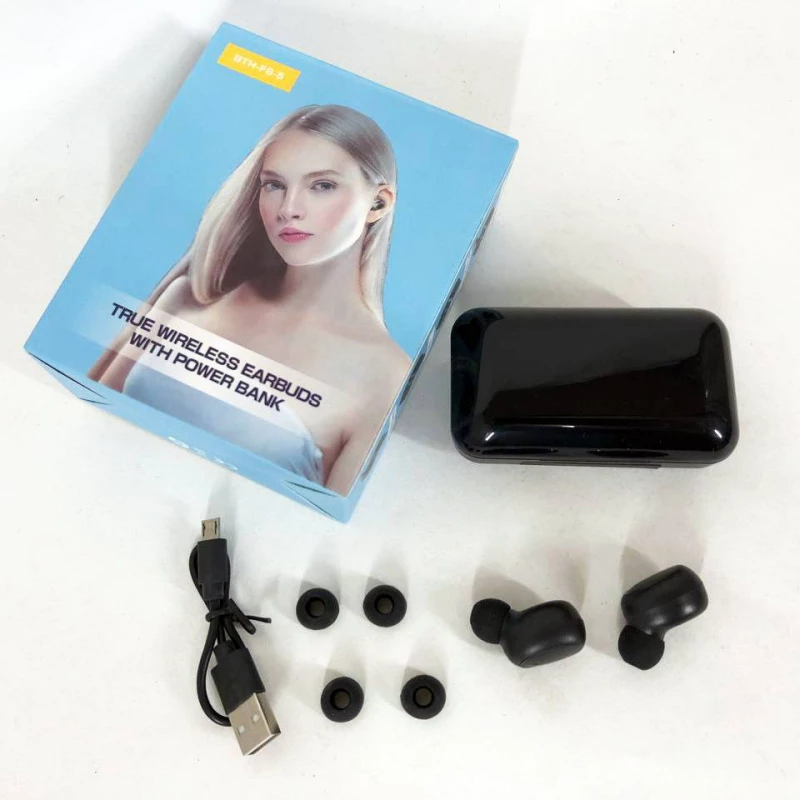 Бездротові bluetooth навушники True Wireless F9-5 TWS з вбудованим Power Bank, вакуумні навушники, Київ — 9/9