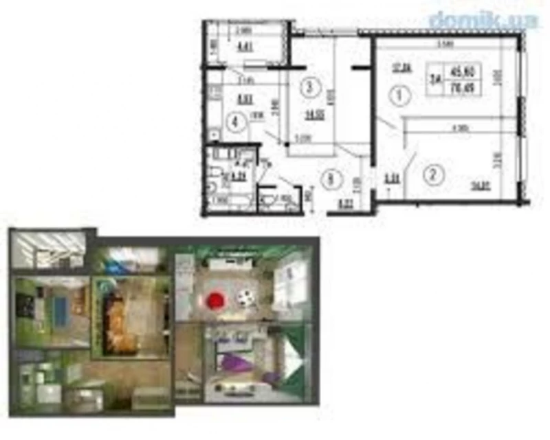 Квартира 3-кімн. продаж Київ, Дарницкий – 46 м², Київ — 2/5