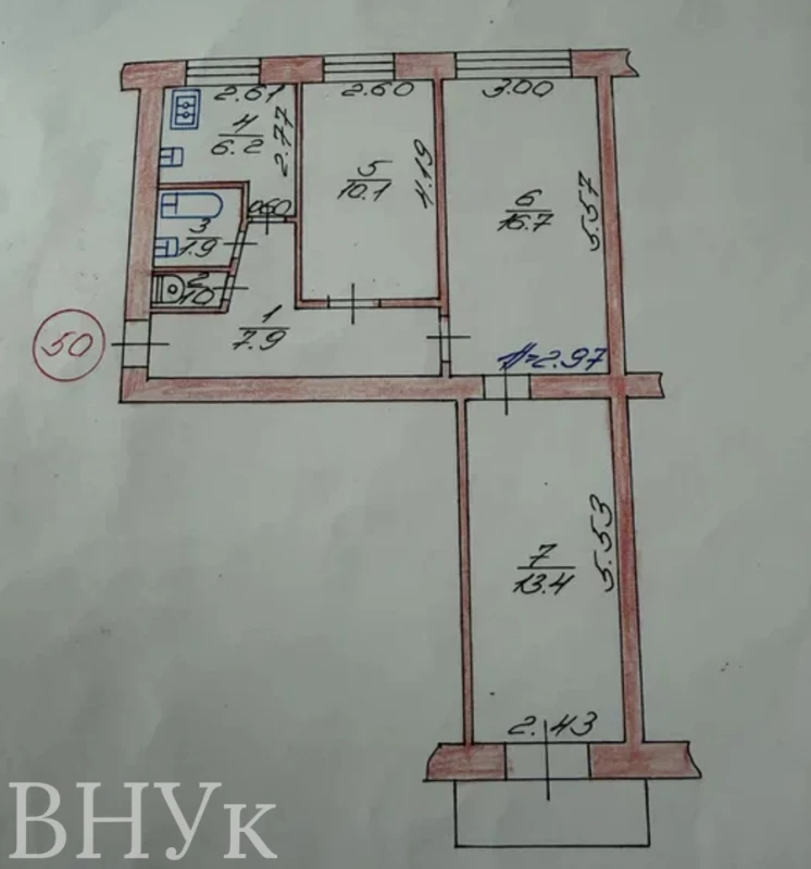 Квартира 3-кімн. продаж Луцьк, 40-й квартал – 40.2 м², Луцьк — 13/14