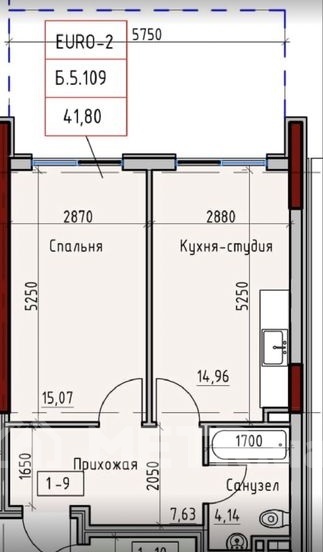 Квартира 1-кімн. продаж Одеса, Київський – 41.8 м²