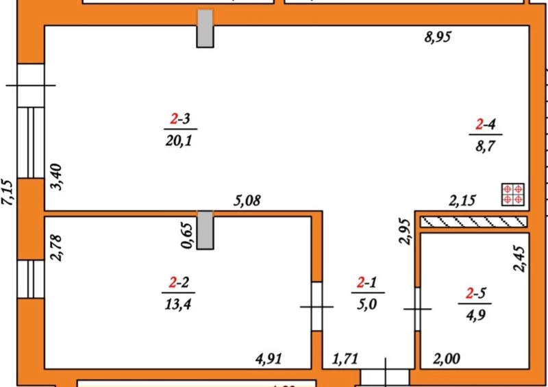Комерційна нерухомість – 53 м², Поляна — 9/9