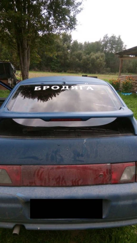 Наклейка на авто на заднее стекло Бродяга Черная, Белая светоотражающая, Київ — 4/6