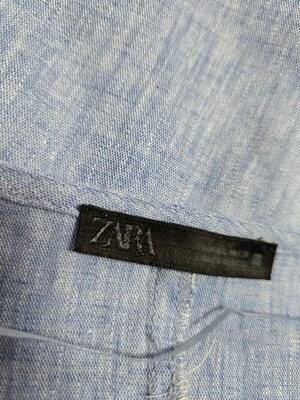 Блакитна лляна сукня міді Zara льон, Київ — 10/11
