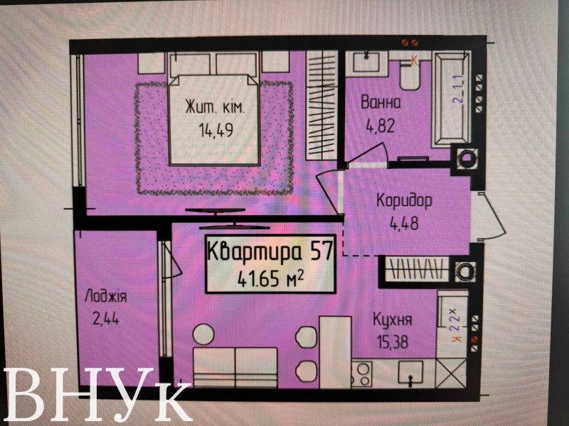 Квартира 1-кімн. продаж Ужгород, Червеница – 15 м², Ужгород — 14/14