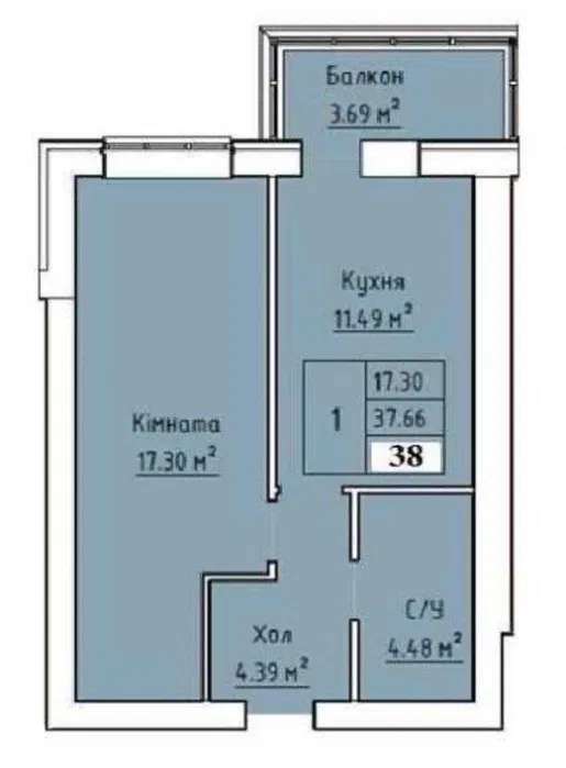 Квартира 1-кімн. продаж Софіївська Борщагівка – 40 м², Софиевская Борщаговка — 2/5