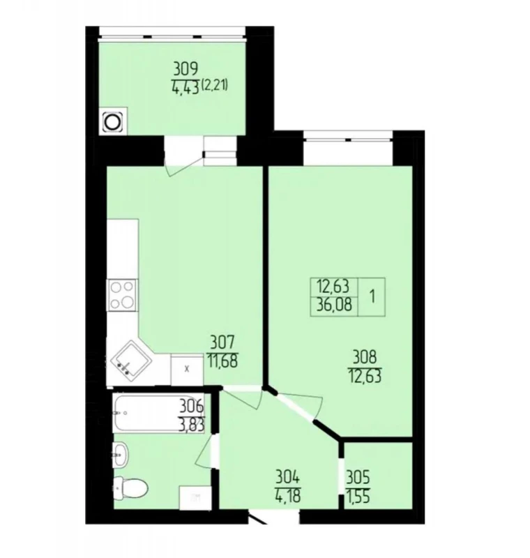 Квартира 1-кімн. продаж Хмельницький, Дубове – 37 м², Хмельницький — 4/5