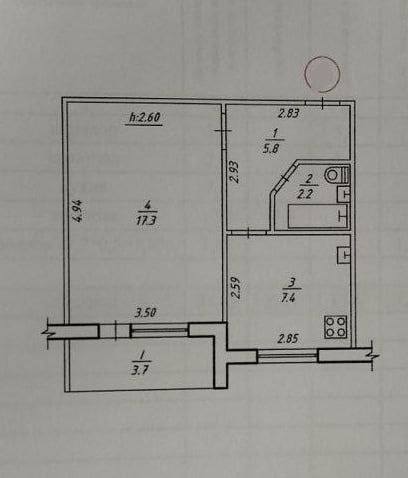 Квартира 1-кімн. продаж Суми, Заречный – 17.3 м², Суми — 9/9