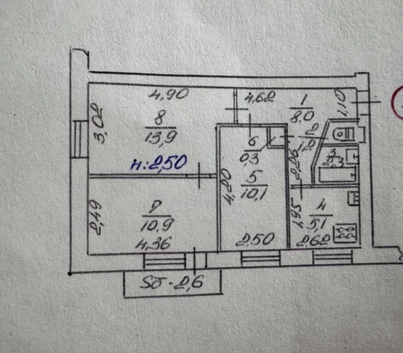 Квартира 3-кімн. продаж Суми, Заречный – 35 м², Суми — 2/12