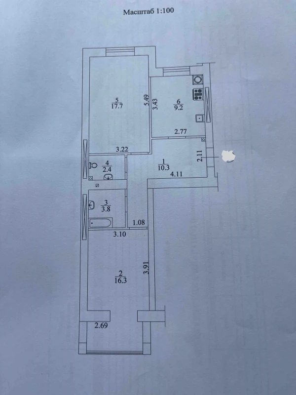 Квартира 2-кімн. продаж Софіївська Борщагівка – 59.7 м², Софиевская Борщаговка — 15/15