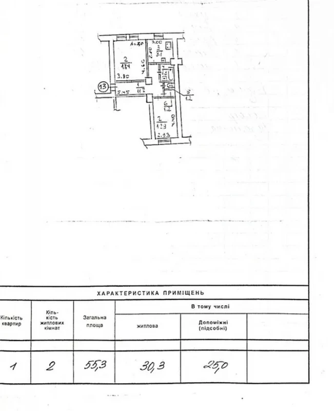 Квартира 2-кімн. продаж Дніпро, Центральный – 55.3 м², Днепр — 11/11