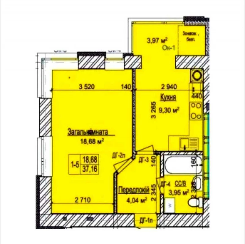 Квартира 1-кімн. продаж Софіївська Борщагівка – 25 м², Софіївська Борщагівка — 13/15