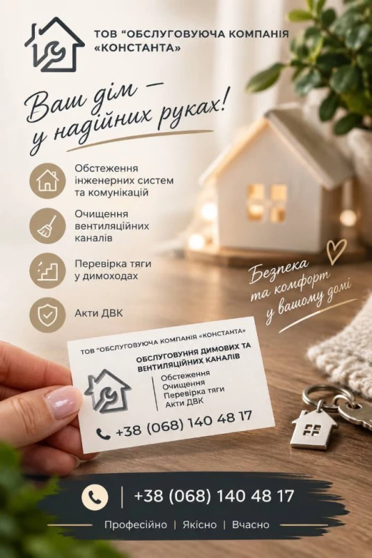 Обслуговування димових та вентиляційних каналів