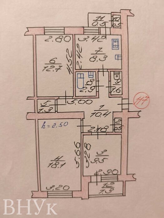 Квартира 3-кімн. продаж Луцьк – 70 м², Луцк — 9/15