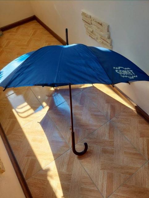 Зонт-трость механический синего цвета