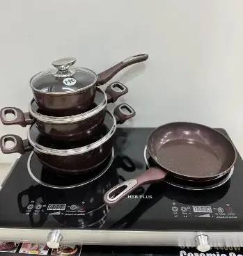 Набір каструль з гранітним антипригарним покриттям та сковорода higher kitchen hk-314