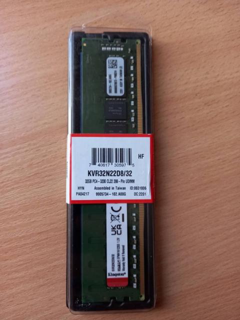 ОЗУ Уценка ОЗУ Kingston DDR4 32GB 3200Mhz (KVR32N22D8/32) (Вскрыта упаковка)
