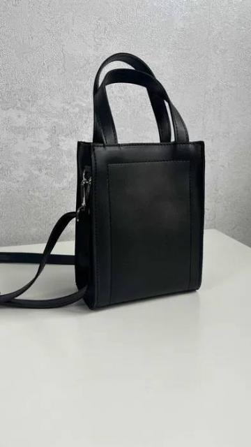 Маленька чорна сумочка сумка чорна з еко-шкіри