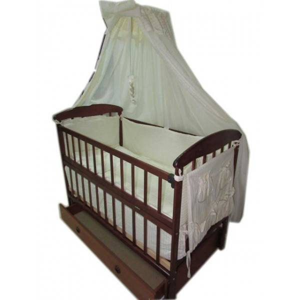 Розпродаж нових ліжечок від виробника Комплект: ліжечко маятник, матрац кокос, постіль 9 елементів