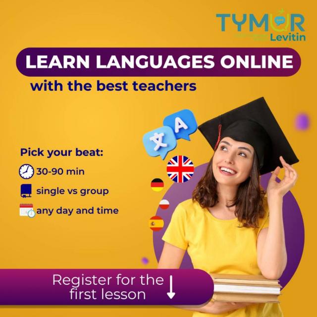 Learn Hebrew, English, German, Spanish, Chinese, Swedish, French, Italian, Russian, Ukrainian, Polish, Turkish, Arabic, Hungarian