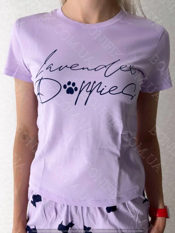 Женский комплект (футболка+шорты) Lavender Puppies (12062) (арт. 1759), Кривой Рог — 2/6