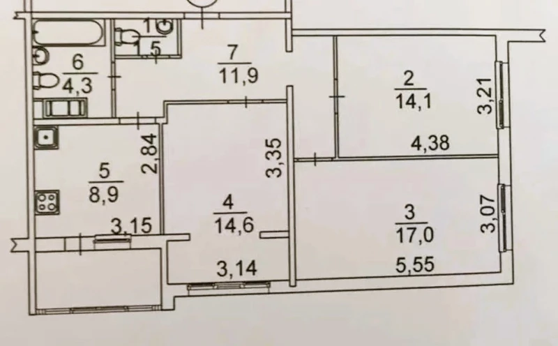 Квартира 1-кімн. продаж Київ, Дарницький – 80 м², Київ — 13/14