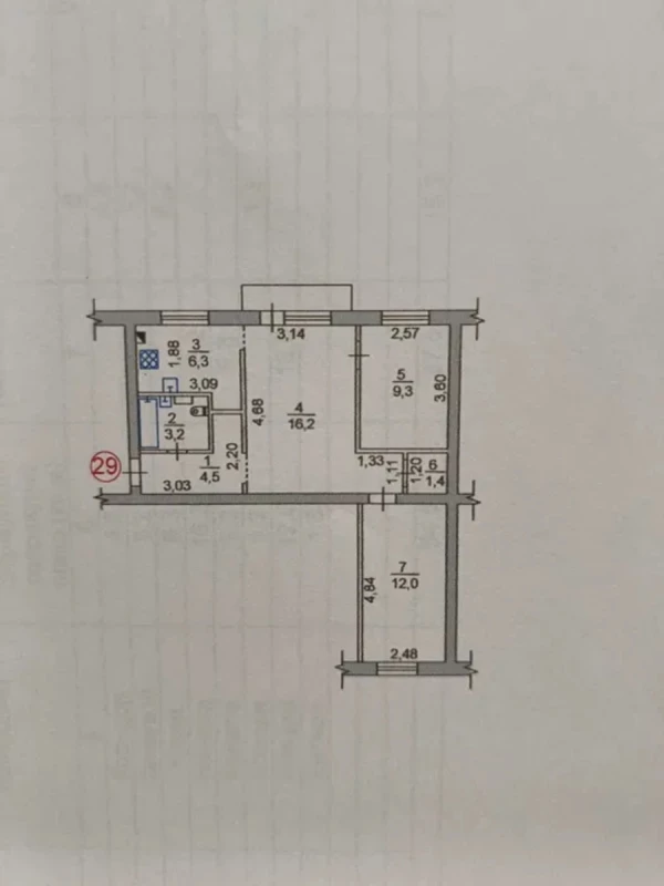 Квартира 3-кімн. продаж Запоріжжя, Дніпровський (Ленінський) – 54 м², Запорожье — 11/15