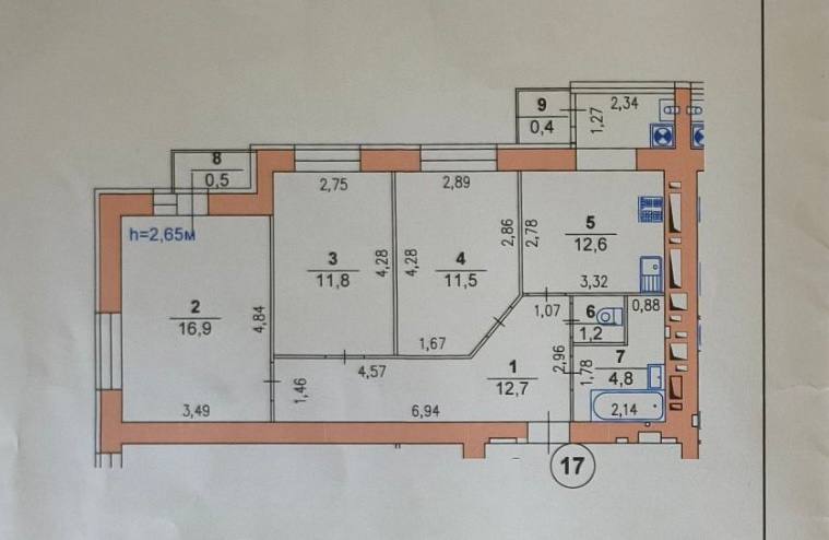 Квартира 3-кімн. продаж Хмельницький, Виставка – 73 м²