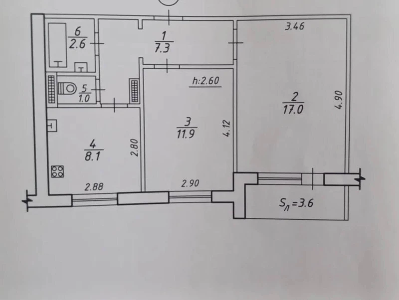 Квартира 2-кімн. продаж Суми, Заречный – 28.9 м², Суми — 10/10
