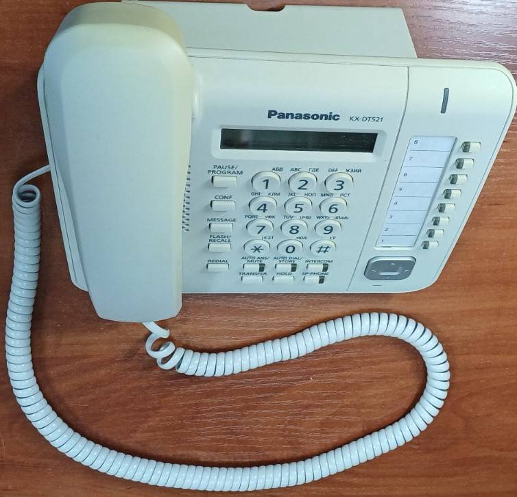 Panasonic KX-DT521RU White, цифровий системний телефон для АТС Panasonic, 8 програмованих кнопок, дисплей, Киев — 2/2